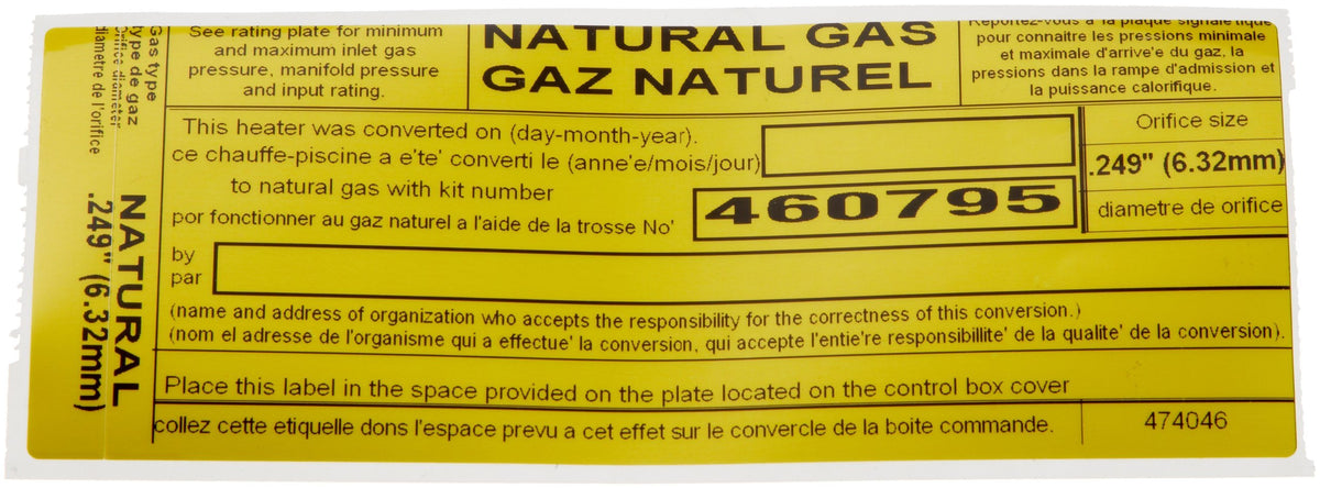 Pentair 460795 Propane Gas to Natural Gas Conversion Replacement Kit M ...