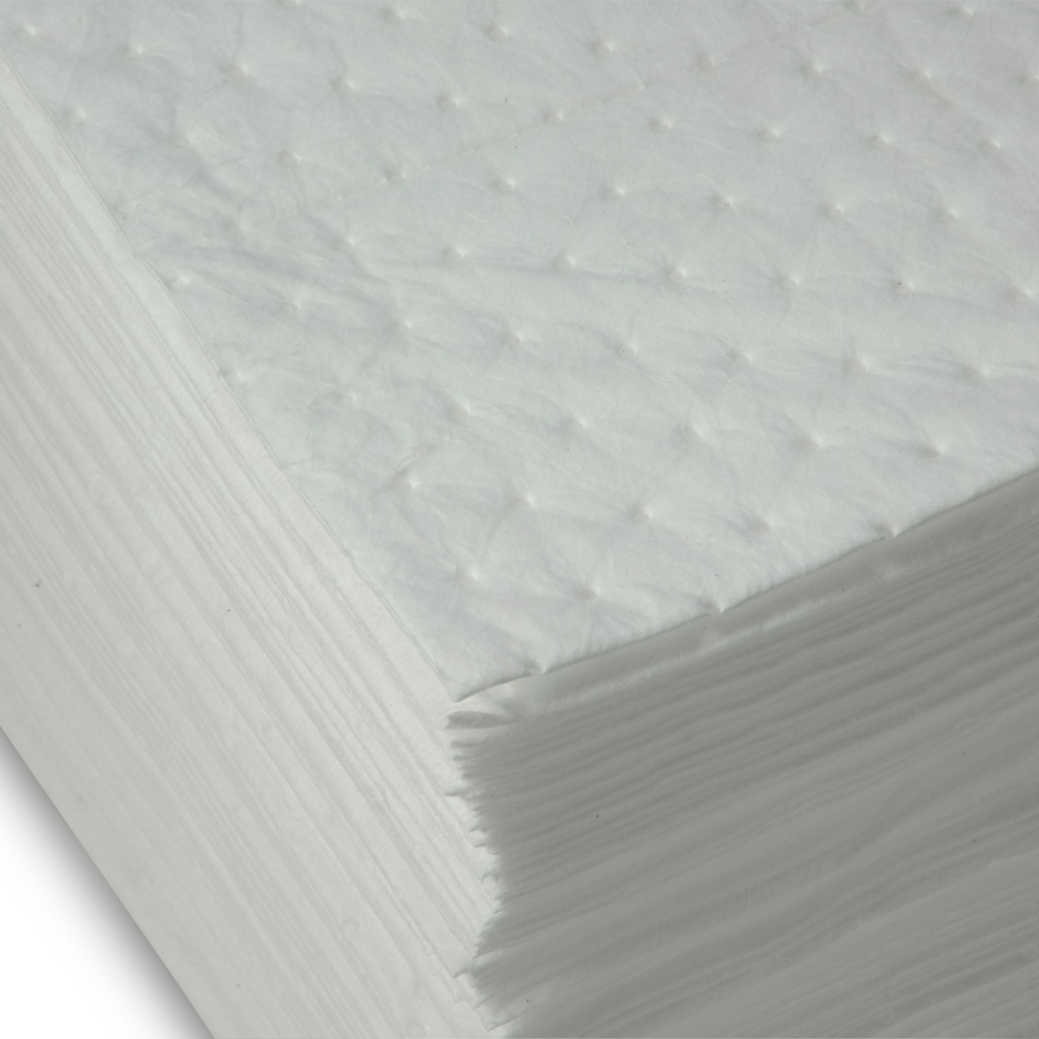 AABACO Oil ONLY White Absorbent Pads - Dimpled MEDIUM Weight Pads – 15”x 18” (100/bale)