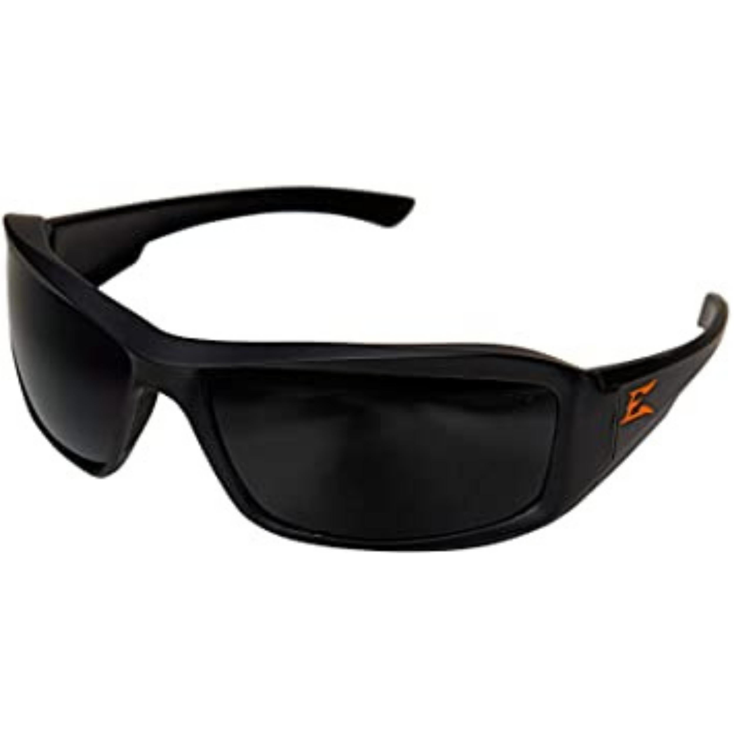 Edge Eyewear TXB236-E2 Brazeau Torque Safety Glasses, Matte Black Frame with Orange E Logo, Polarized Smoke Lens