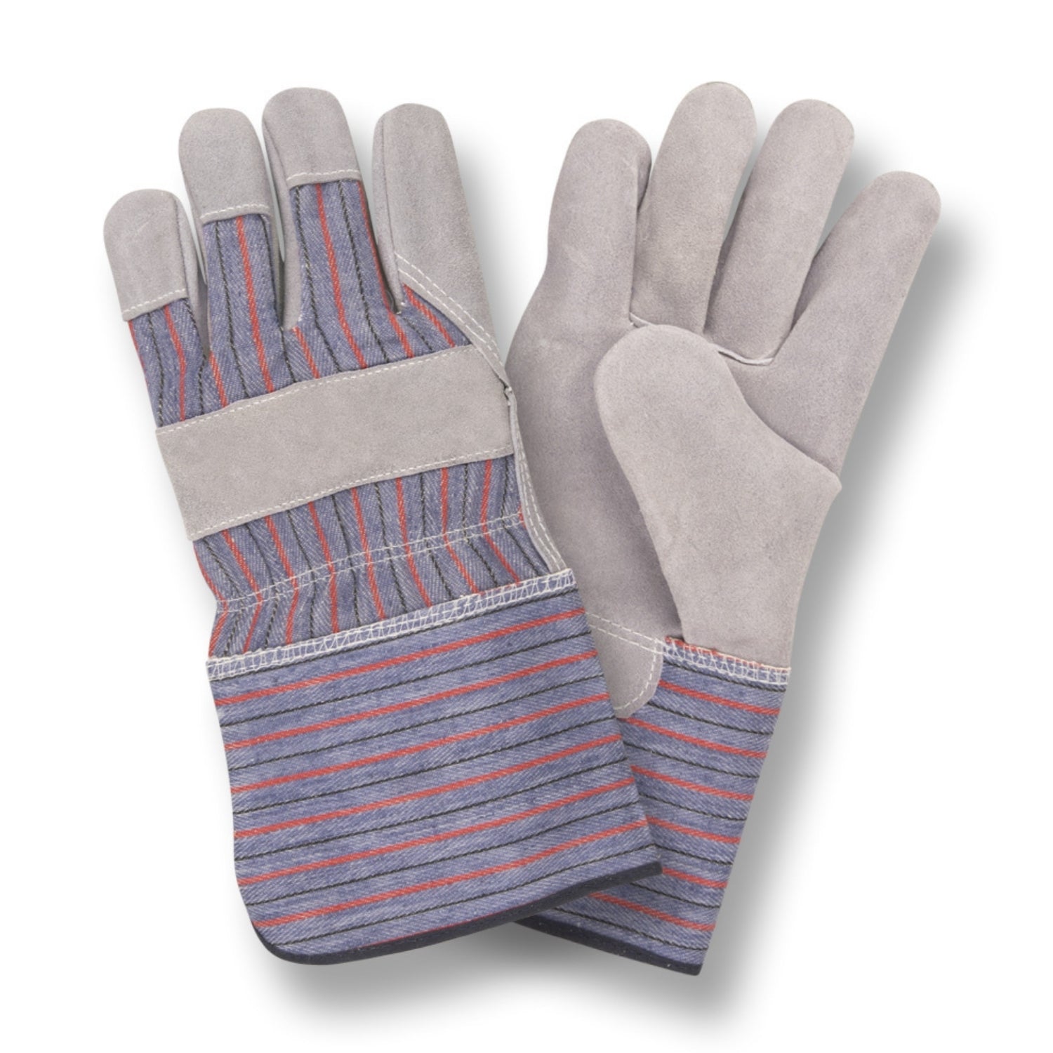 CORDOVA 7240- Work Glove Leather Palm, Canvas Back, Gauntlet Cuff 12 Pack