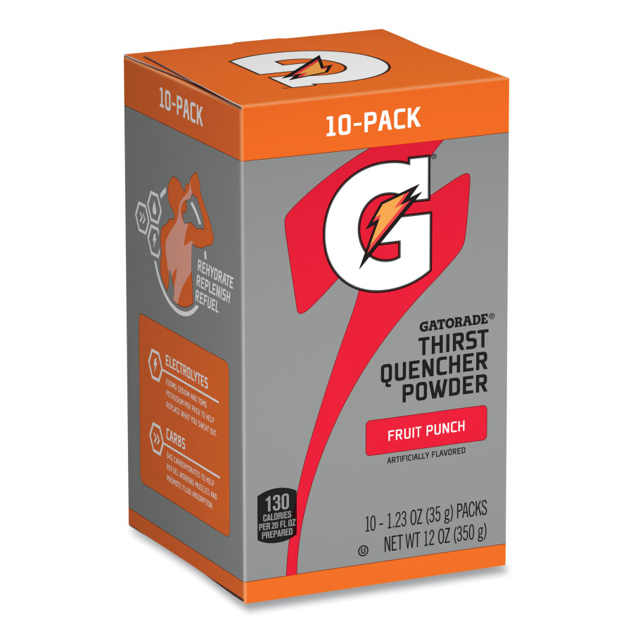 Gatorade Powder Stick, 1.23 oz Volume, Tube, 16.9 oz Yield - 10 Single Sticks