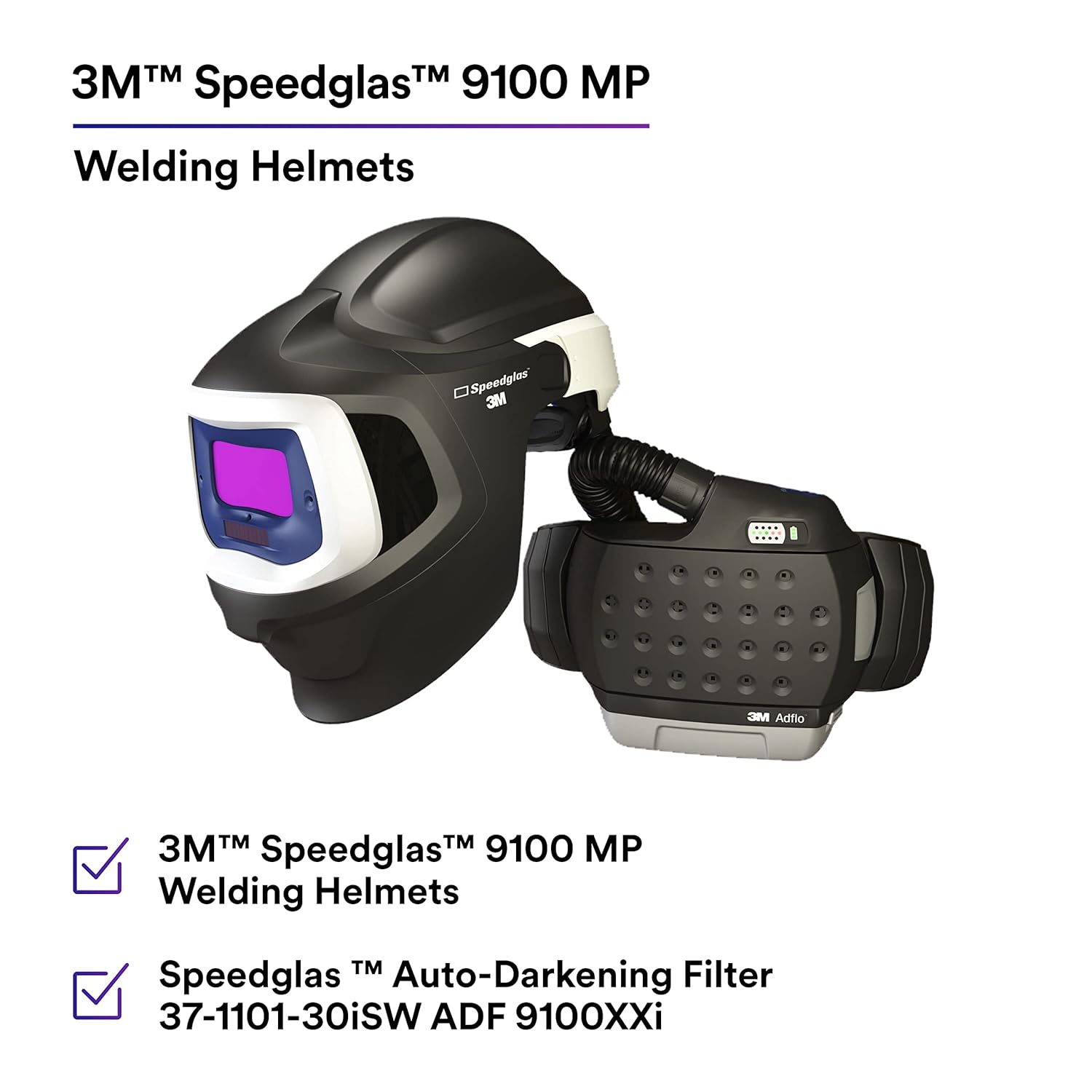 3M™ Adflo™ Powered Air Purifying Respirator HE System w 3M™ Speedglas™ Welding Helmet 9100 MP, 37-1101-30iSW, 1 EA/CASE