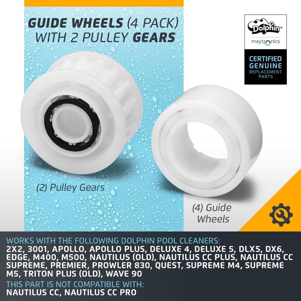 MAYTRONICS 4 Guide Wheels with 2 Pulley Gears 3884997-R6
