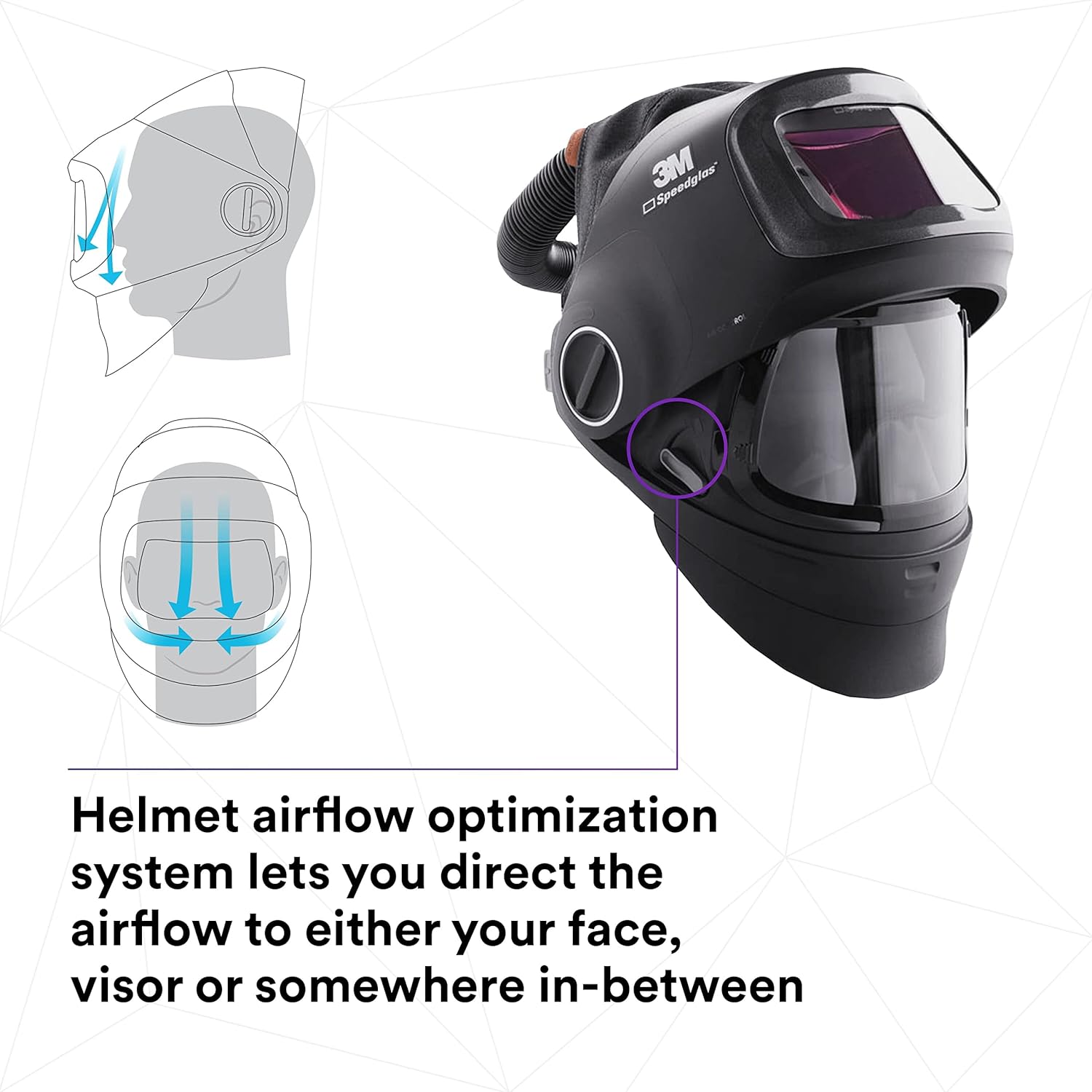3M™ Speedglas™ Heavy-Duty Welding Helmet G5-01 w 3M™ Adflo™ High-Altitude PAPR Assembly, No ADF, 46-1101-00, 1 EA/Case