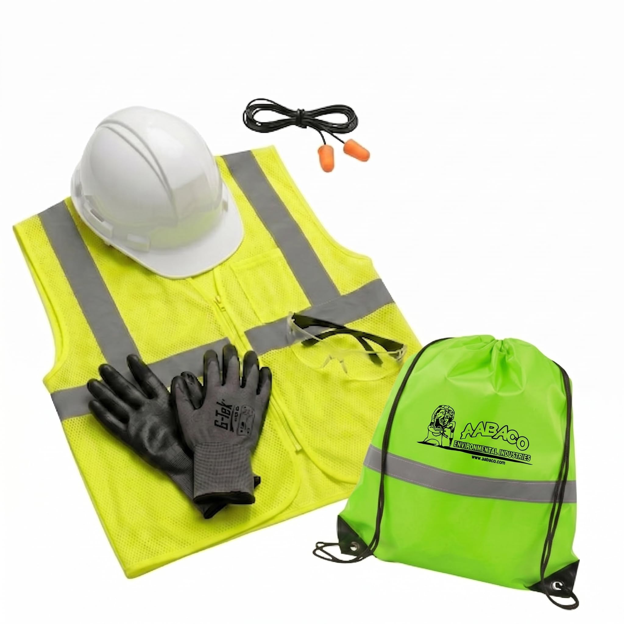 AABACO Deluxe PPE Safety Kit: High-Visibility Mesh Vest (Yellow), Hard ...