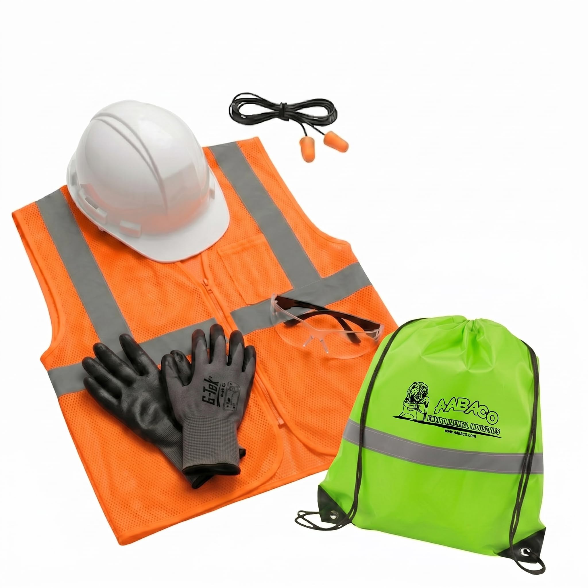 AABACO Deluxe PPE Safety Kit: High-Visibility Mesh Vest (Yellow), Hard ...