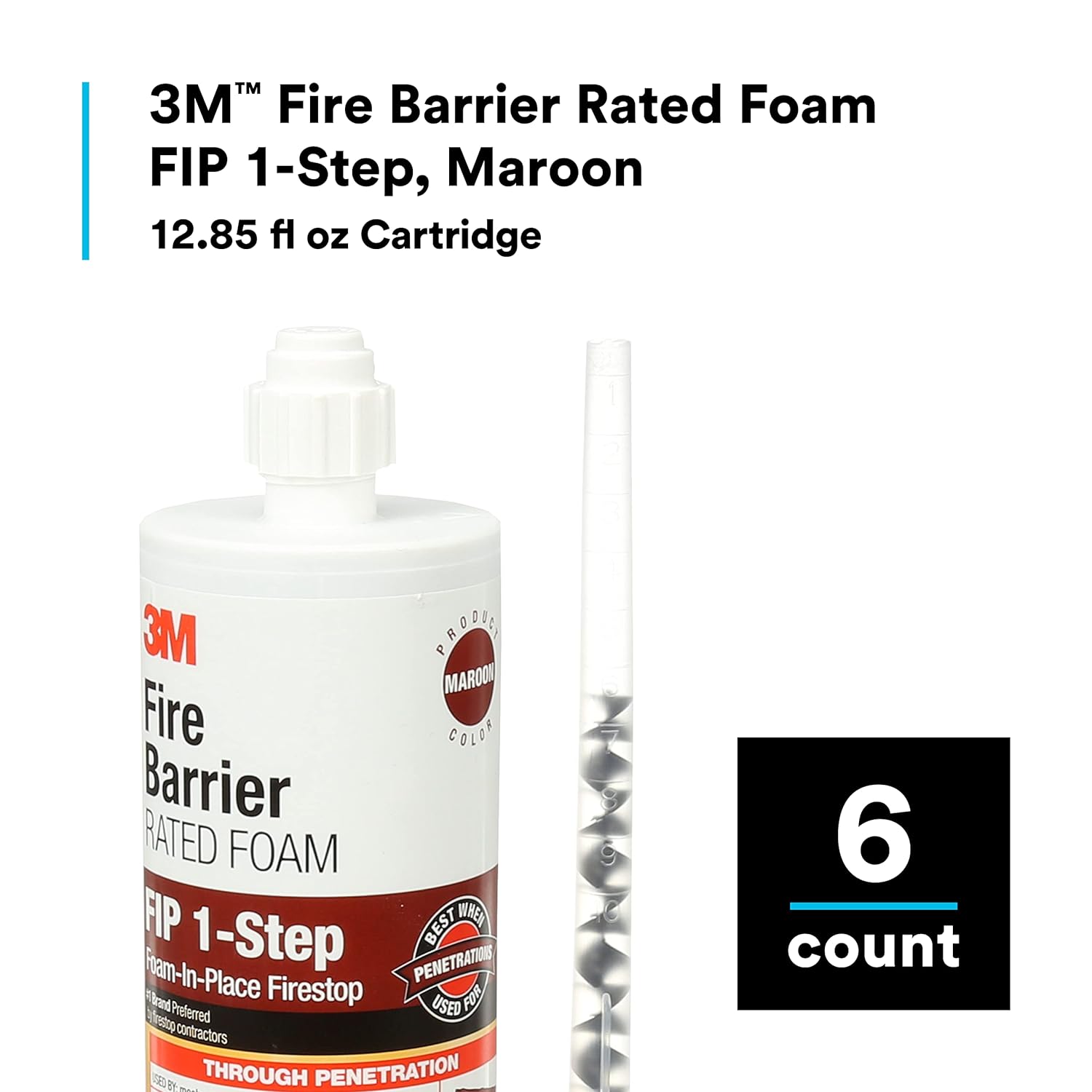 3M™ Fire Barrier Rated Foam FIP 1-Step, Maroon, 12.85 fl oz Cartridge