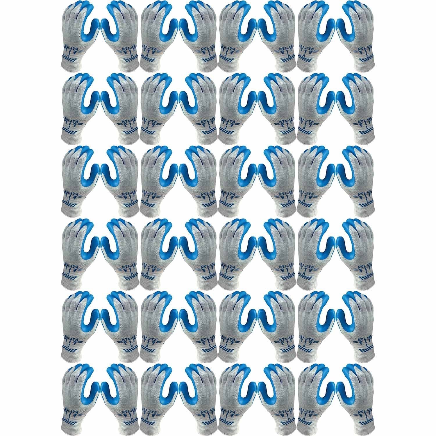 ATLAS Fit 300 Showa Latex Palm-Dipped Blue Medium Rubber Work Gloves, 24-Pairs