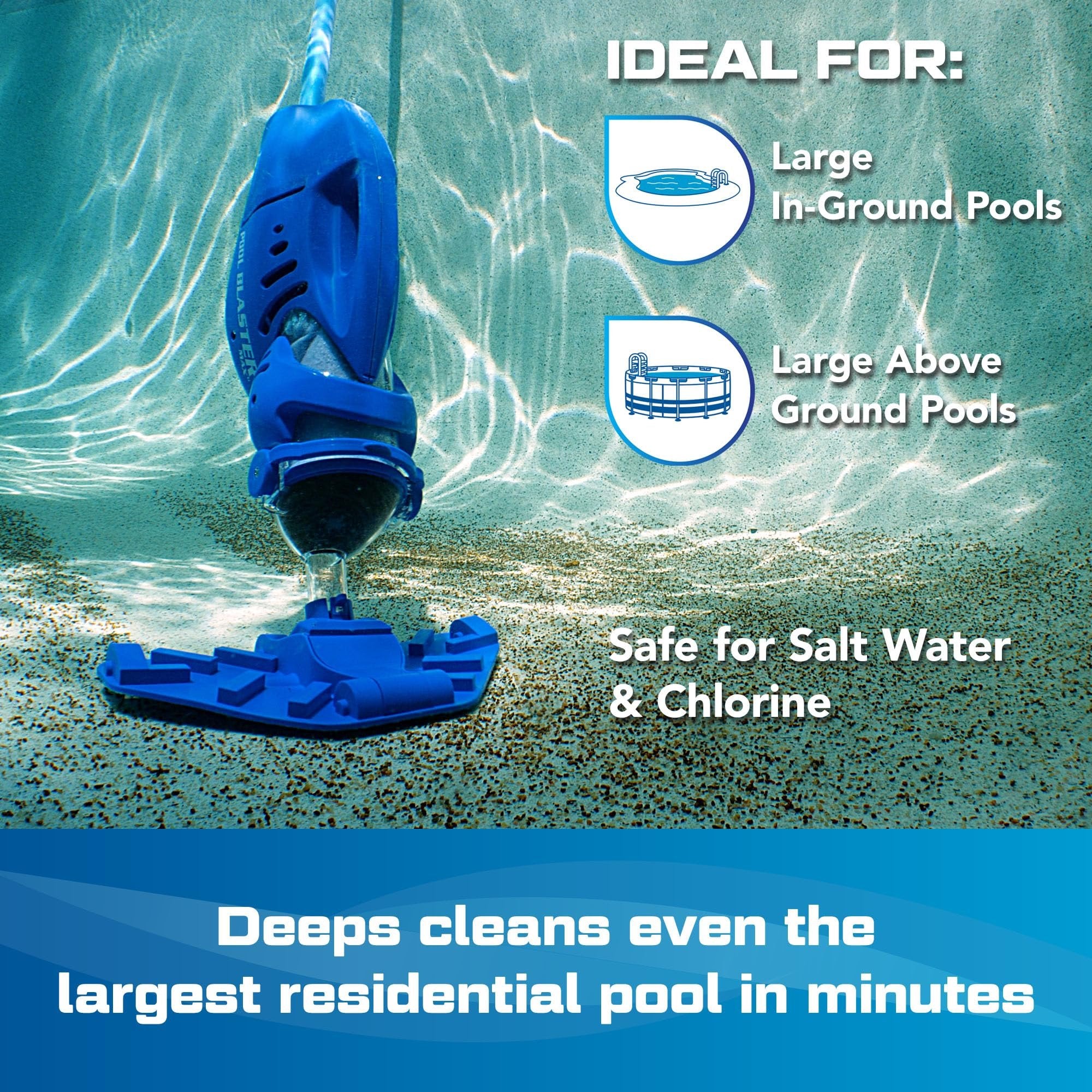 POOL BLASTER Max CG, Pro 900 and Pro 1500 Commercial Pool Vacuums for Inground and Above Ground Pools