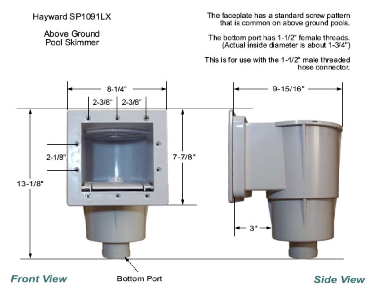 Hayward SP1091LX Dyna-Skim Above-Ground Pool Skimmer