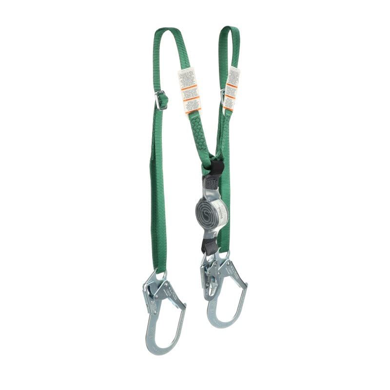 V-Series Standard Single-Leg Adjustable Energy Absorbing Lanyard, 6',36C Small snaphooks