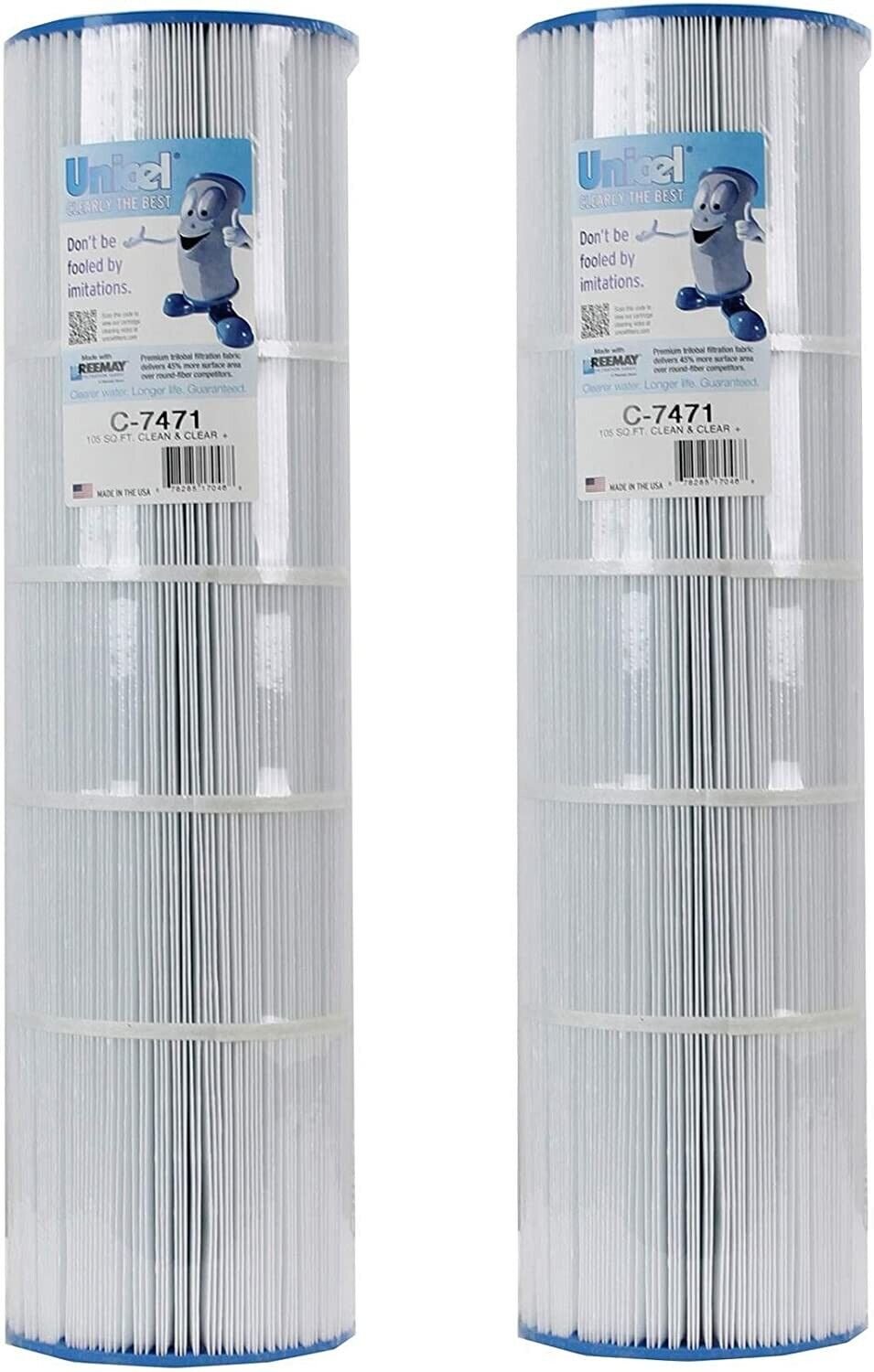 Unicel Clean & Clear Plus Replacement Cartridge Filter C-7471 PCC 105 (2 Pack)