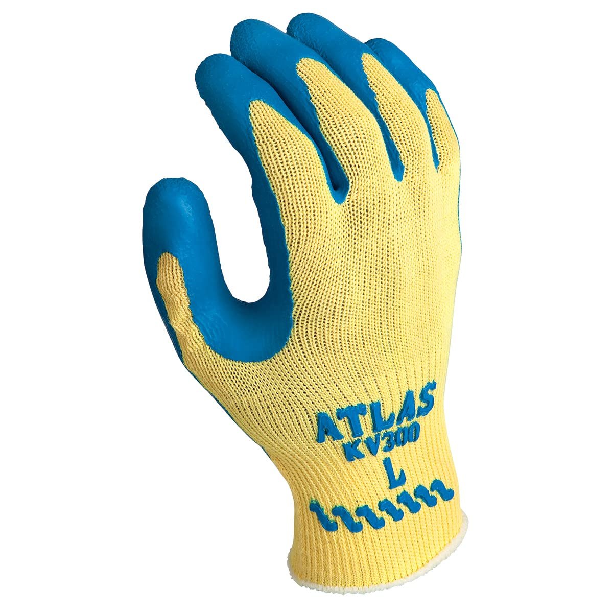 Showa Atlas KV300L-09.RT Cut Resistant Gloves, Natural Rubber Coating, Large, Pair