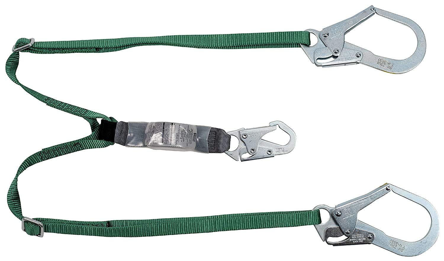 V-Series Standard Single-Leg Adjustable Energy Absorbing Lanyard, 6',36C Small snaphooks