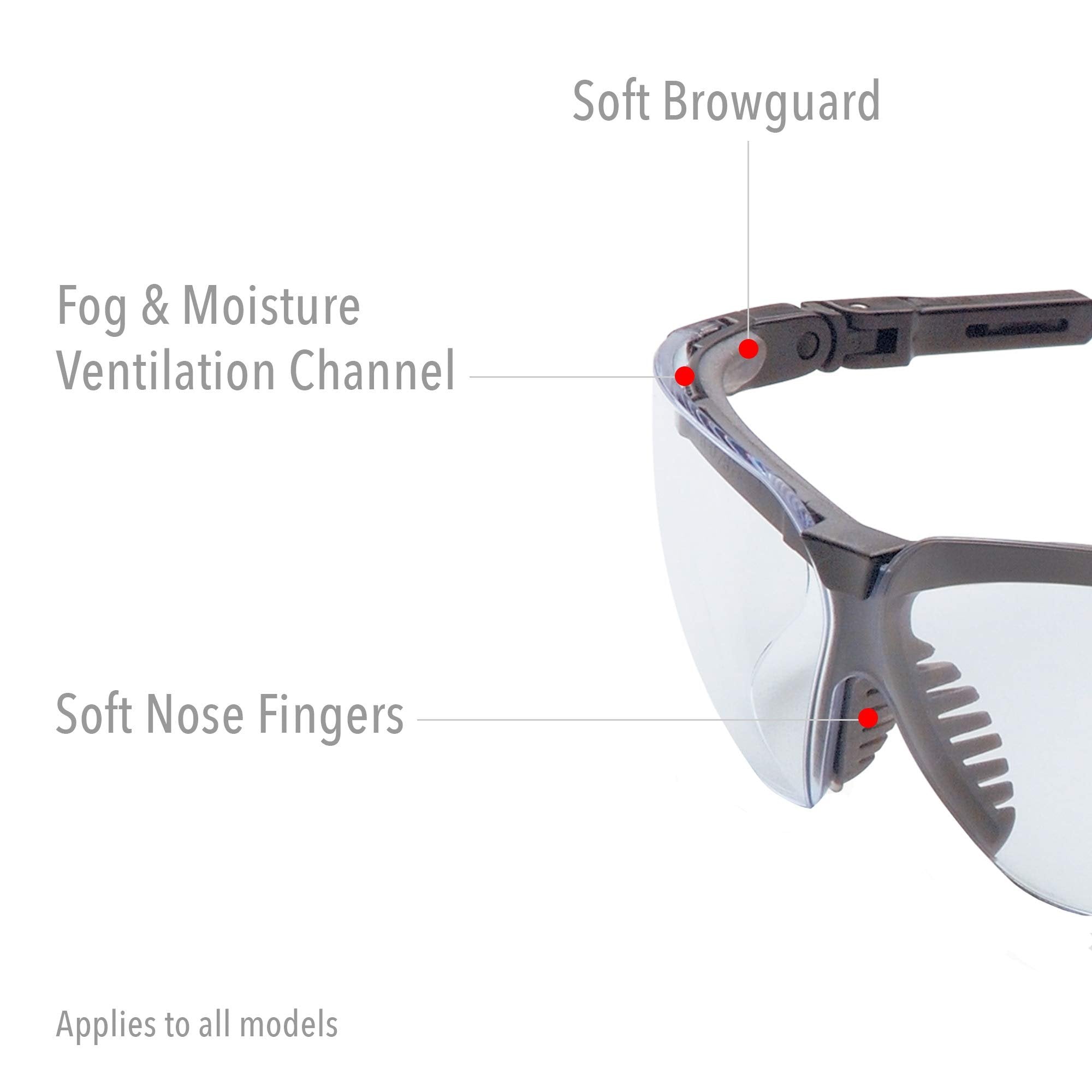 UVEX by Honeywell S3200HSGenesis Safety Glasses with Uvextreme Anti-Fog Coating, Black Frame