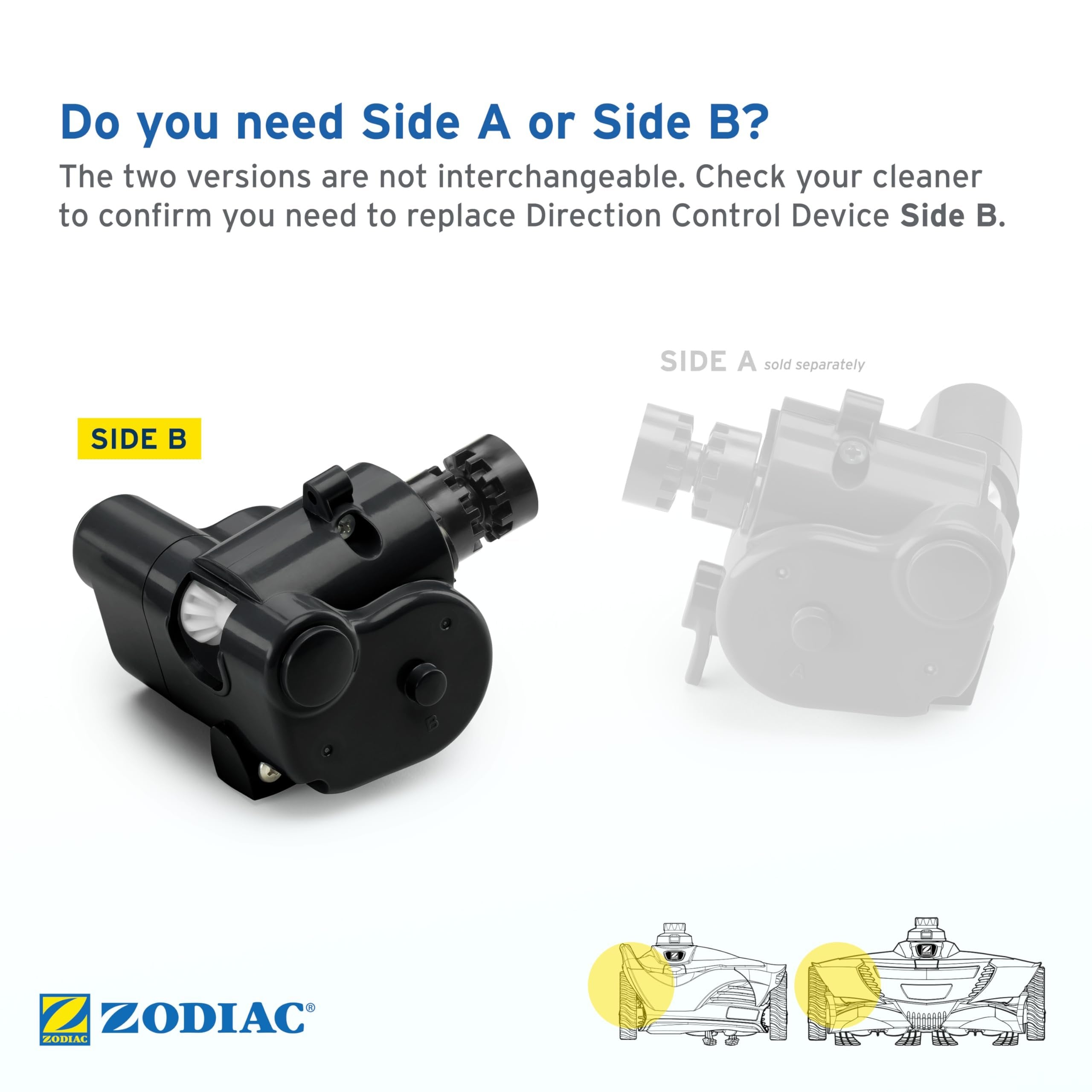 Zodiac Genuine Parts Direction Control Device, Side B R0524800, Gearbox for Maintaining Turning and Precise Navigation for Zodiac Suction Cleaners MX6, MX6 Elite, MX8, MX8 Elite