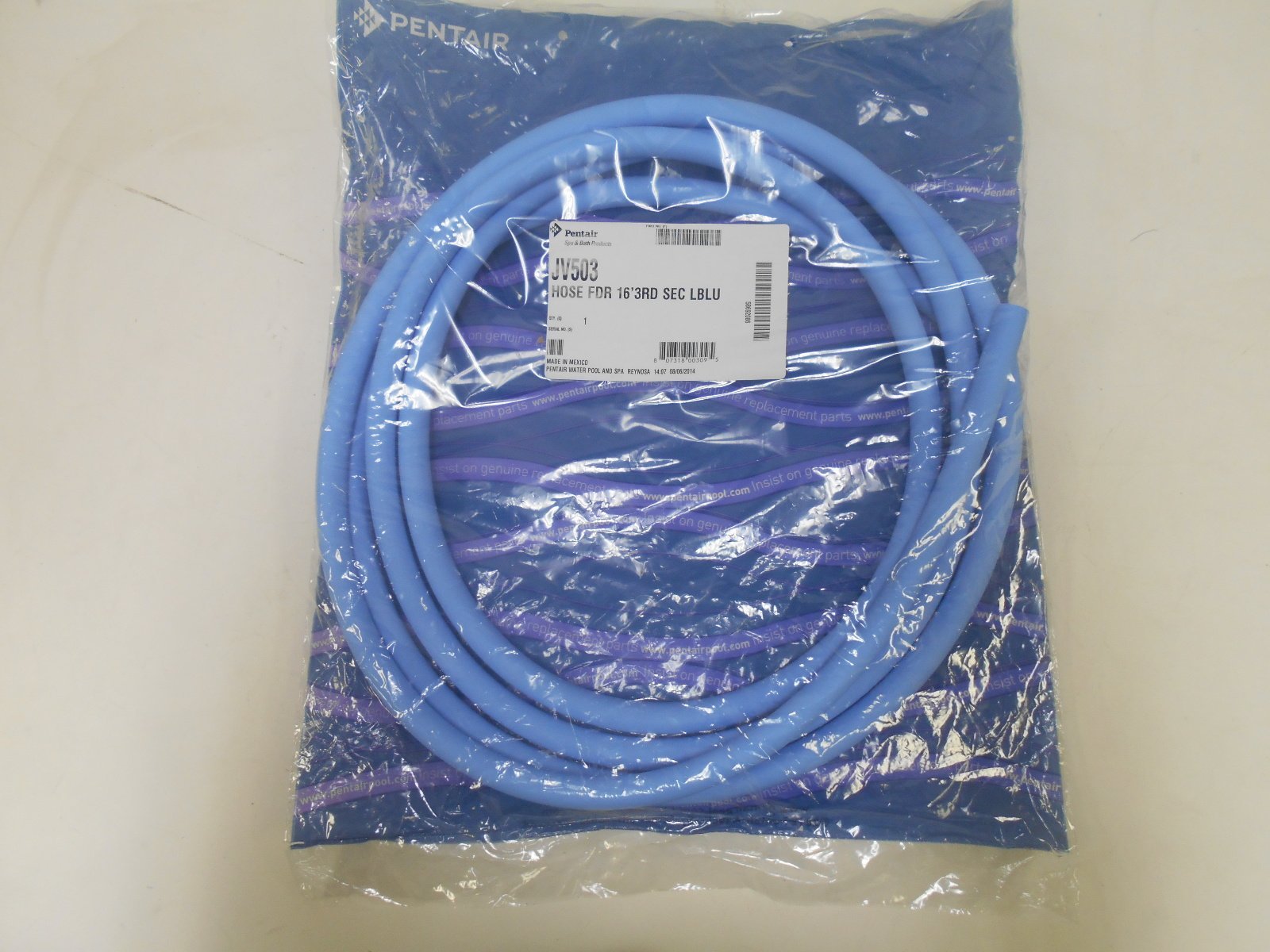 Pentair JV503 16-Feet Light Blue Third Section Feeder Hose Replacement Jet-Vac Automatic Pool Cleaner