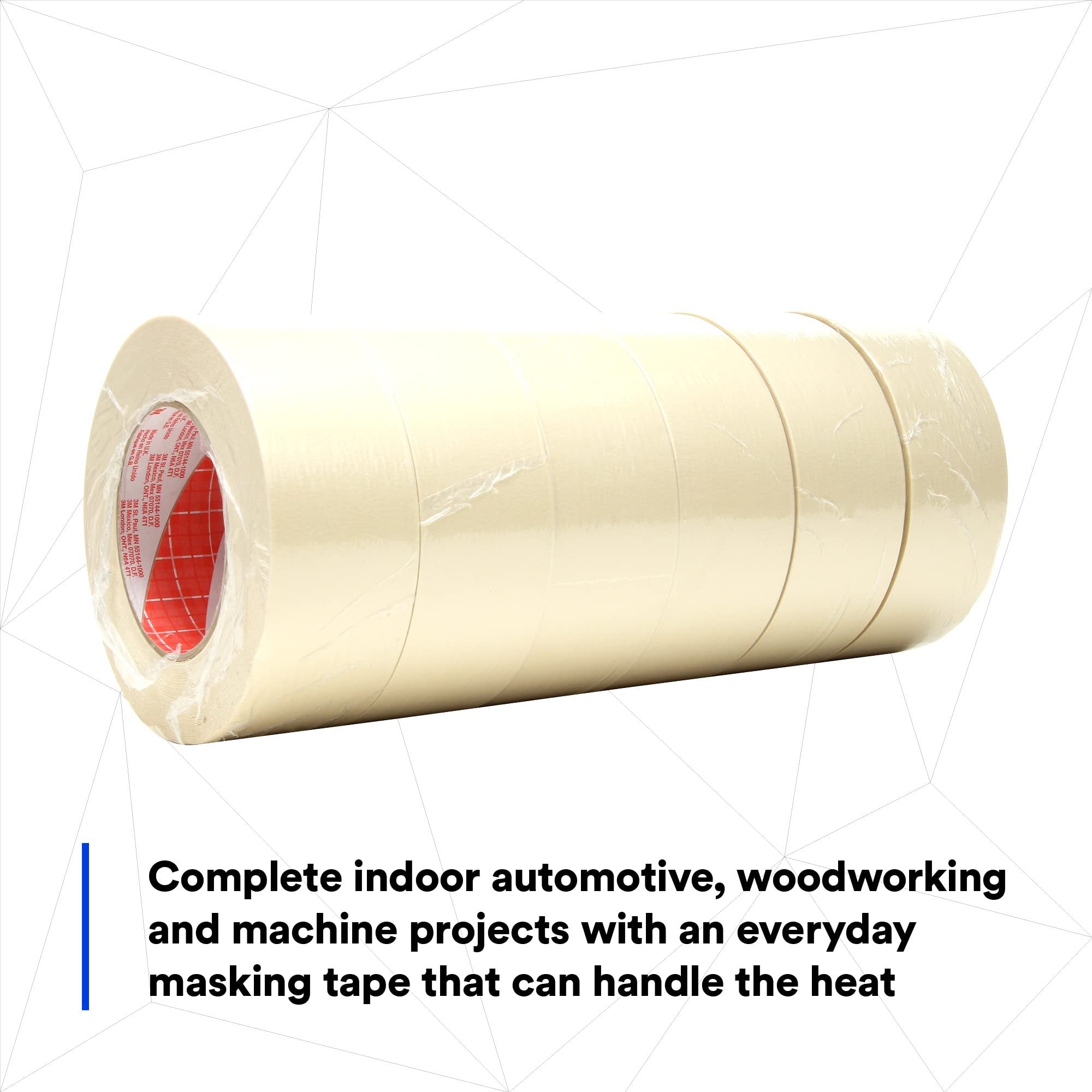 3M Performance Masking Tape 2364, Clean Removal, Versatile Adhesive, Tan Color, 6.5 mil, 48 mm x 55 m, 24/Case