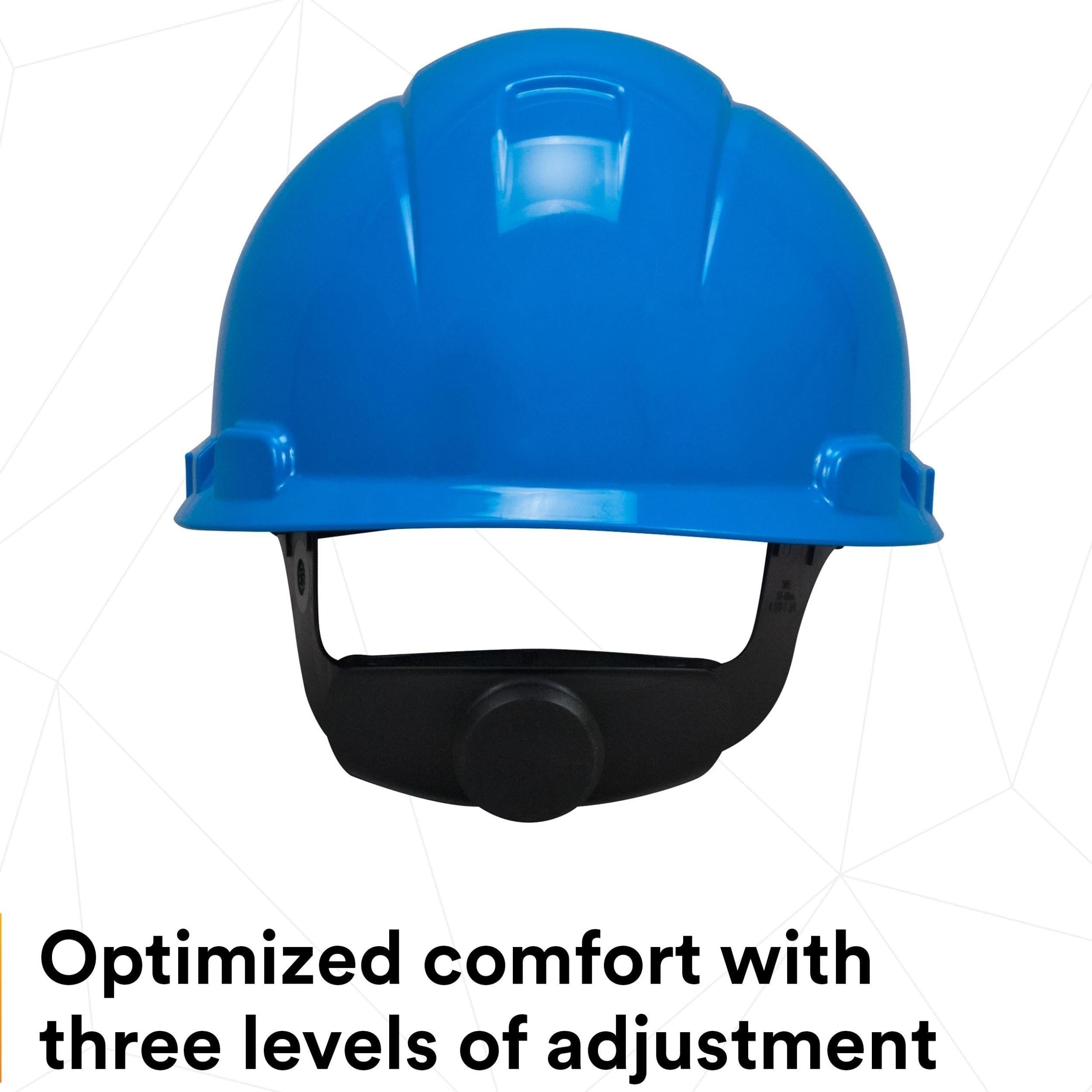 3M™ Hard Hat H-703R, Blue 4-Point Ratchet Suspension