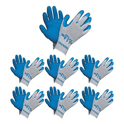 ATLAS Fit 300 Showa Latex Palm-Dipped Blue Medium Rubber Work Gloves, 24-Pairs
