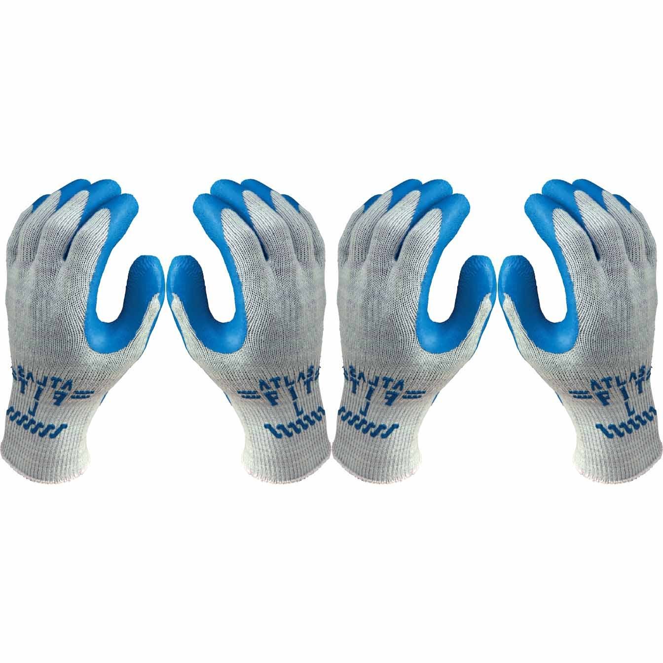 ATLAS Fit 300 Showa Latex Palm-Dipped Blue Medium Rubber Work Gloves, 24-Pairs