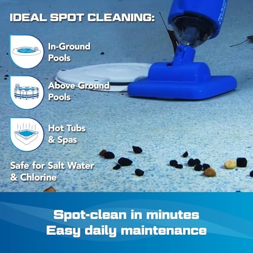 POOL BLASTER Cordless Rechargeable Pool Vacuum for Hut Tubs, Above Ground and Inground Pools