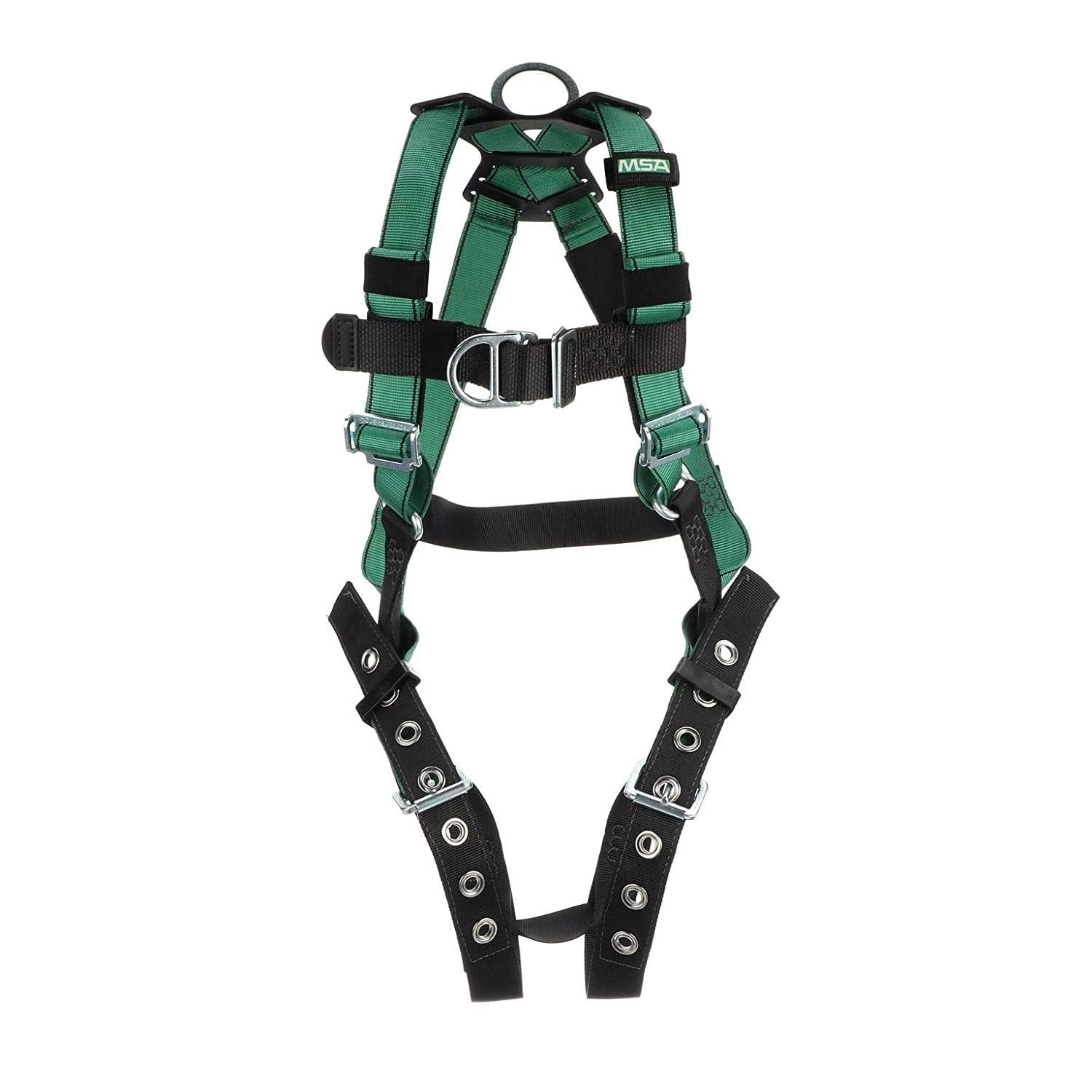 MSA V-Form Harness - Durable, Green, Full Body Harness with Aluminum D-Ring Configuration