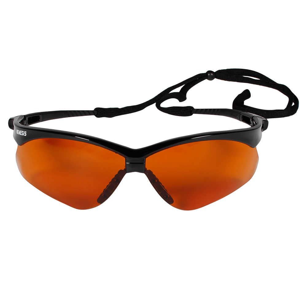 KLEENGUARD V30 Nemesis Safety Glasses/Sunglasses 19642 Black Frame, Copper Blue Shield Lens (6 Pair)