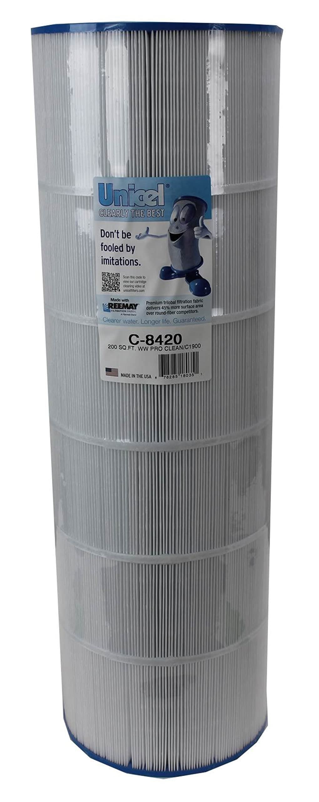 Unicel C-8420 200 Square Foot Media Replacement Pool Filter Cartridge with 236 Pleats, Compatible with Hayward Pool Products and Waterway