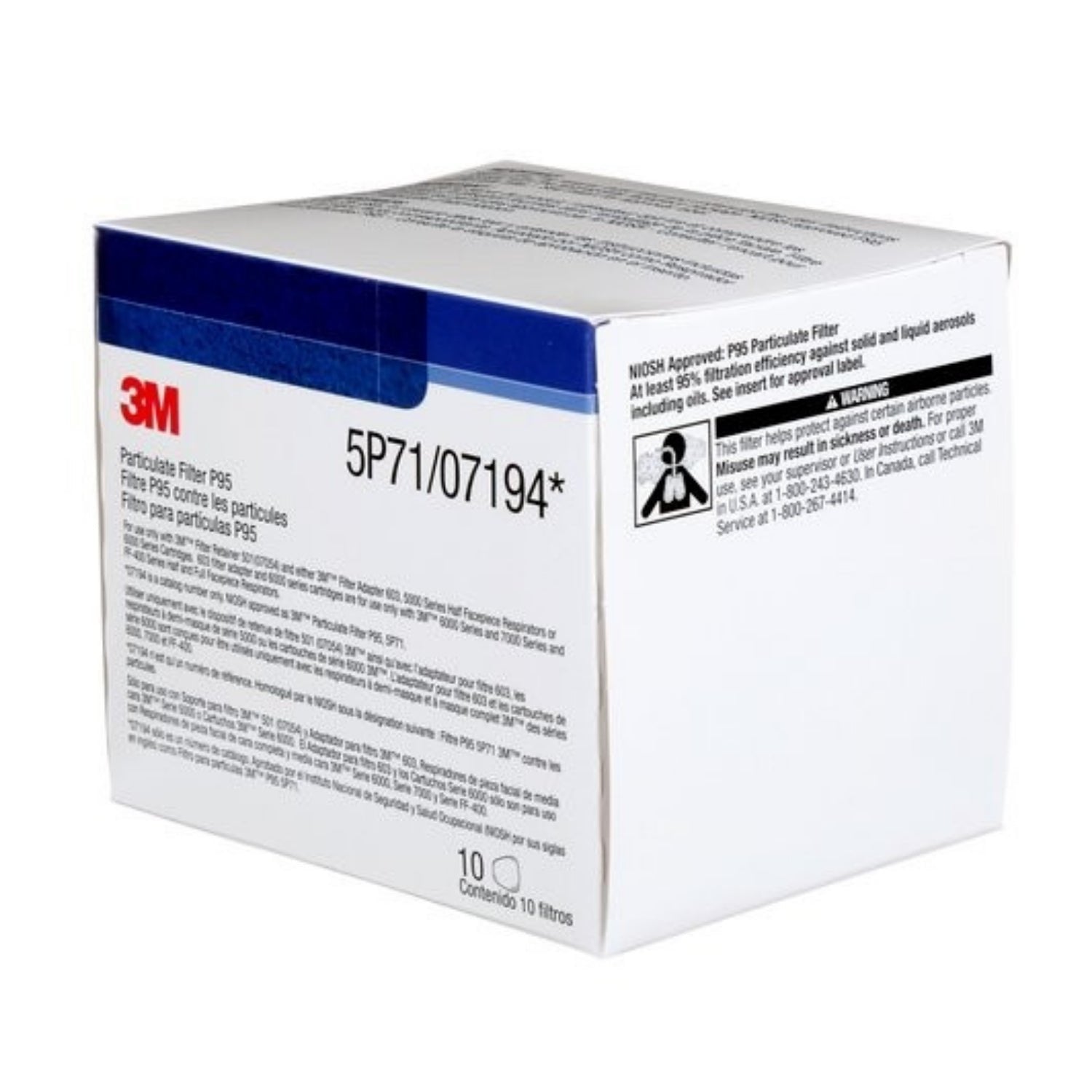 3M™ Particulate Filter 5P71/07194(AAD), P95 1 CARTON (10 FILTERS)