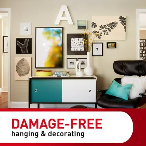 Command Poster Strips, Damage Free Hanging Poster Hangers, No Tools Wall Hanging Strips for Posters, 256 White Command Adhesive Strips