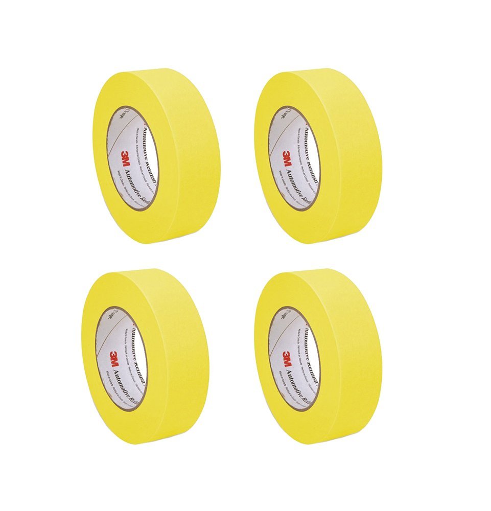3M 06654 Automotive Refinish YjVuw Masking Tape, 36 mm x 55 m (4 Pack)