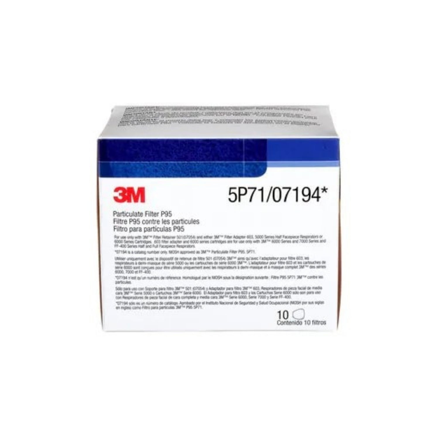 3M™ Particulate Filter 5P71/07194(AAD), P95 1 CARTON (10 FILTERS)