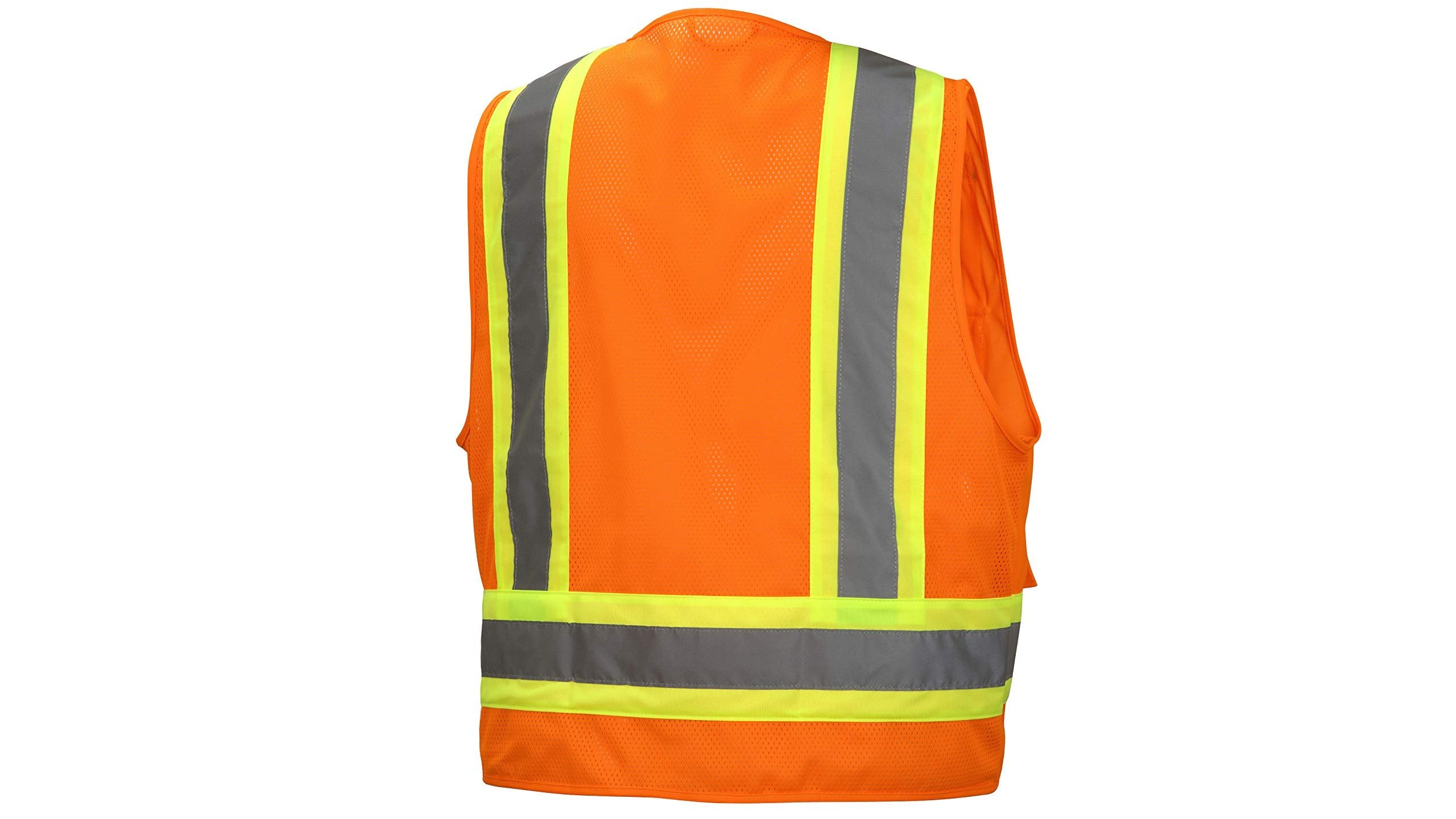 Pyramex Class 2 Surveyor's Safety Vest with 6 Pockets, Hi-Vis Lime, 2XL