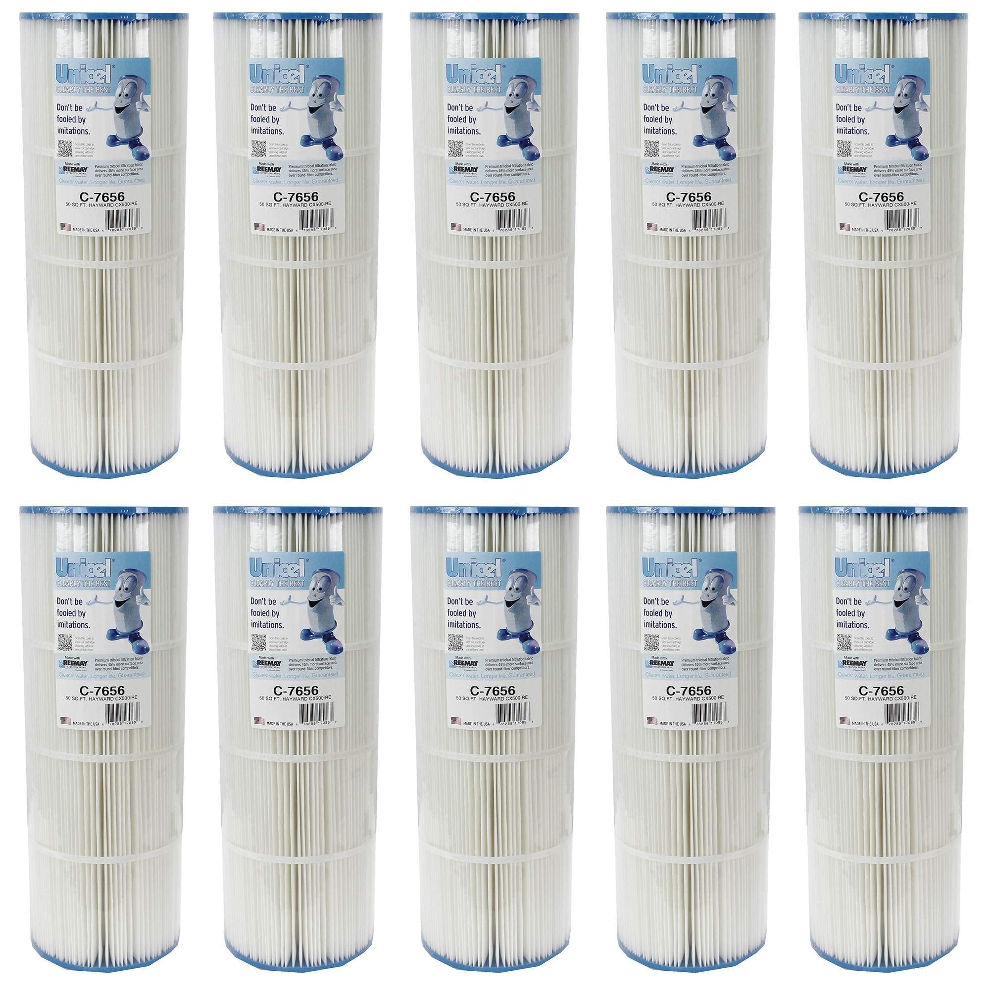 Unicel C-7656 50 Square Foot Media Replacement Pool Hot Tub Spa Filter Cartridge with 108 Pleats (10 Pack)