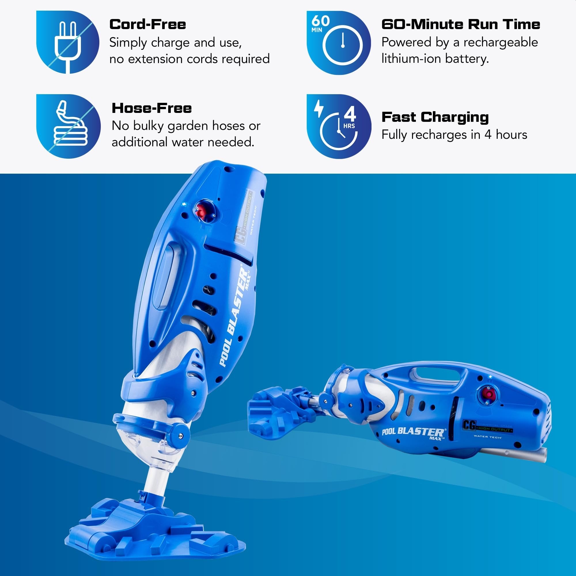 POOL BLASTER Max CG, Pro 900 and Pro 1500 Commercial Pool Vacuums for Inground and Above Ground Pools