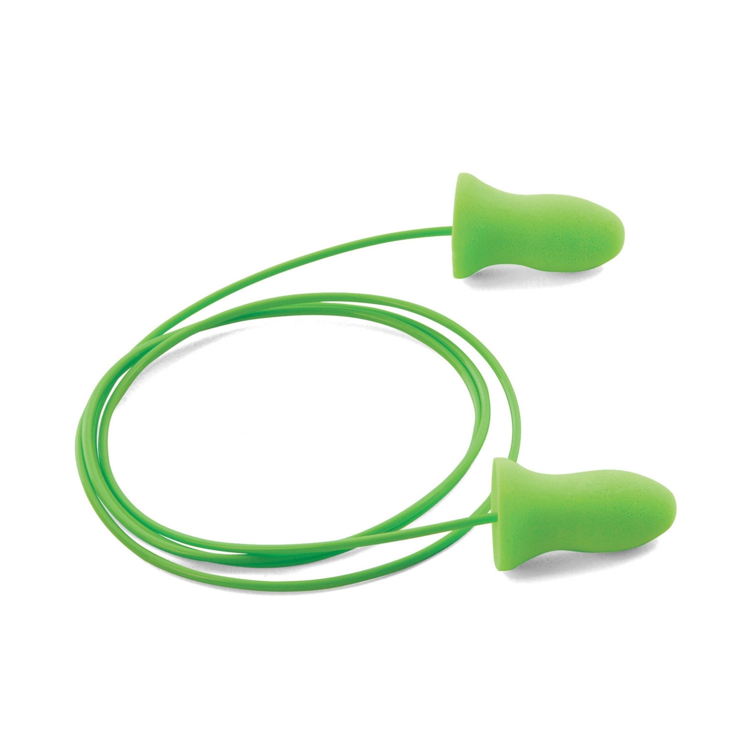 MOLDEX- Meteors®  Disposable Earplugs, Foam, Green, Corded - Box of 100