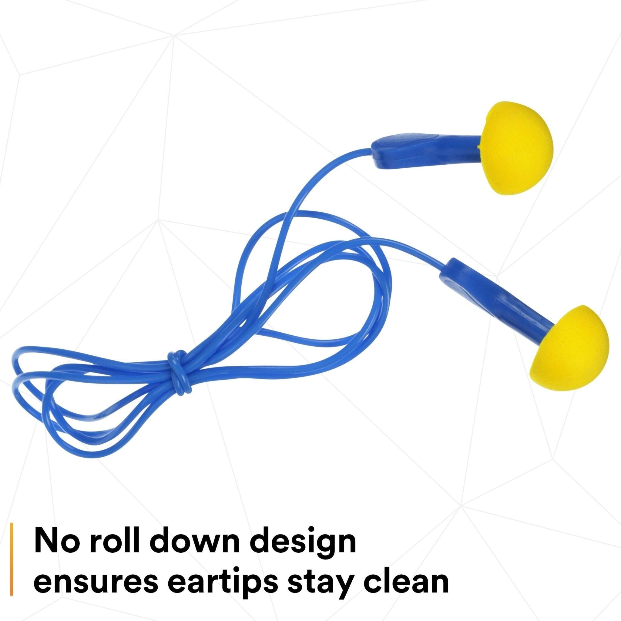 3M™ E-A-R™ EXPRESS™ Pod Plugs™ Earplugs 311-1114, Corded, Blue Grips, Pillow Pack