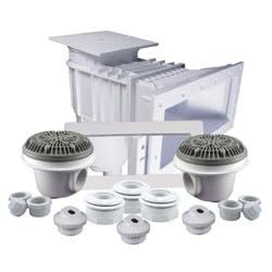 Custom Molded Products Vinyl Liner Skimmer Builders Kit Assembly, Wide Mouth, White #25160-110-900