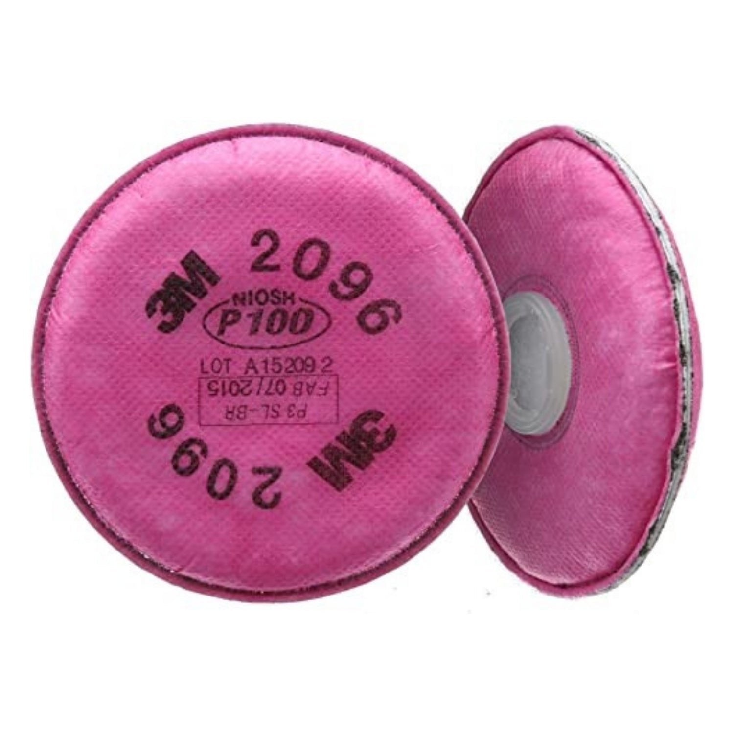 3M™ Particulate Filter 2096, P100, with Nuisance Level Acid Gas Relief - Magenta