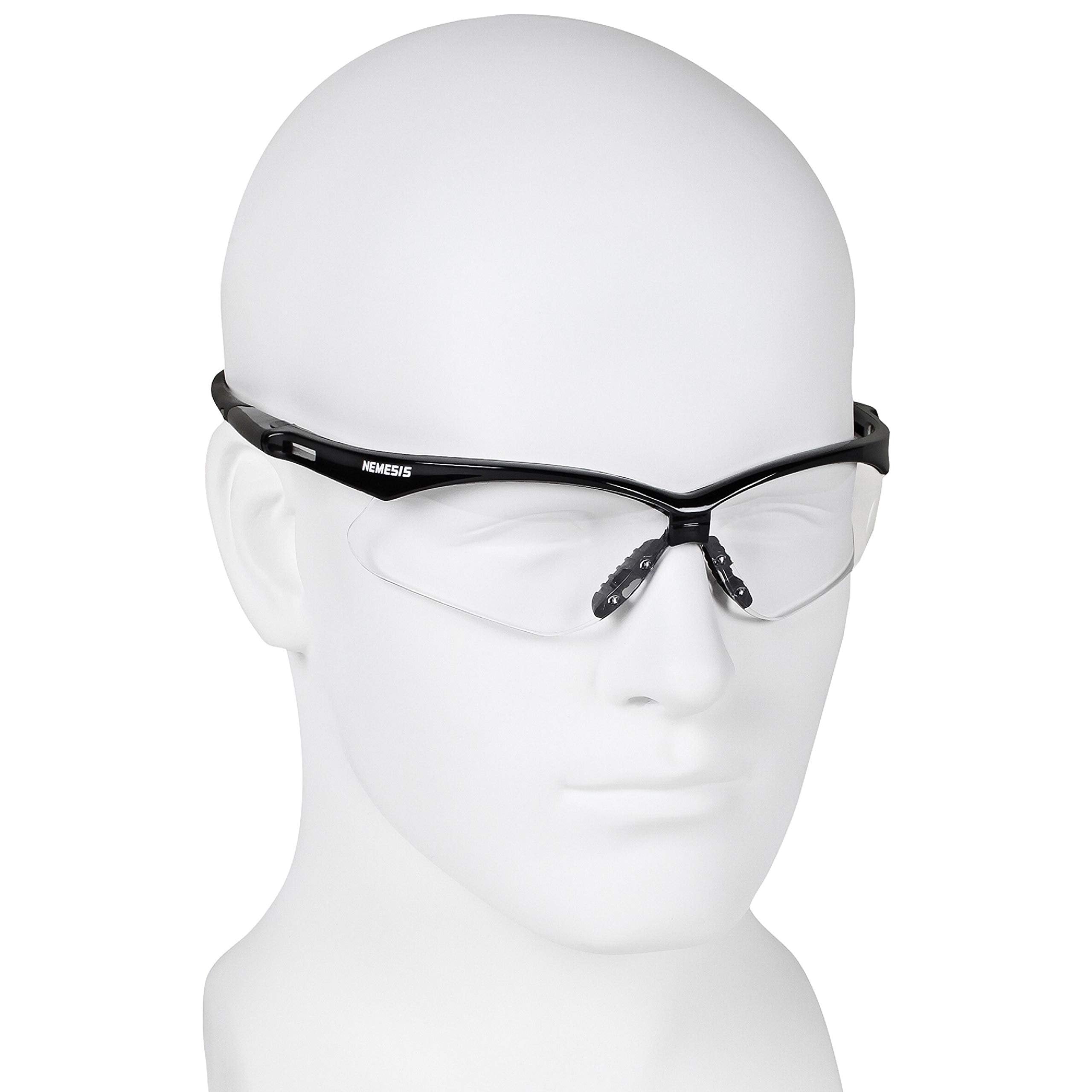 KleenGuard™ V30 Nemesis™ Safety Glasses (25679), with KleenVision™ Anti-Fog Coating, Clear Lenses, Black Frame, Unisex for Men and Women (Qty 12)