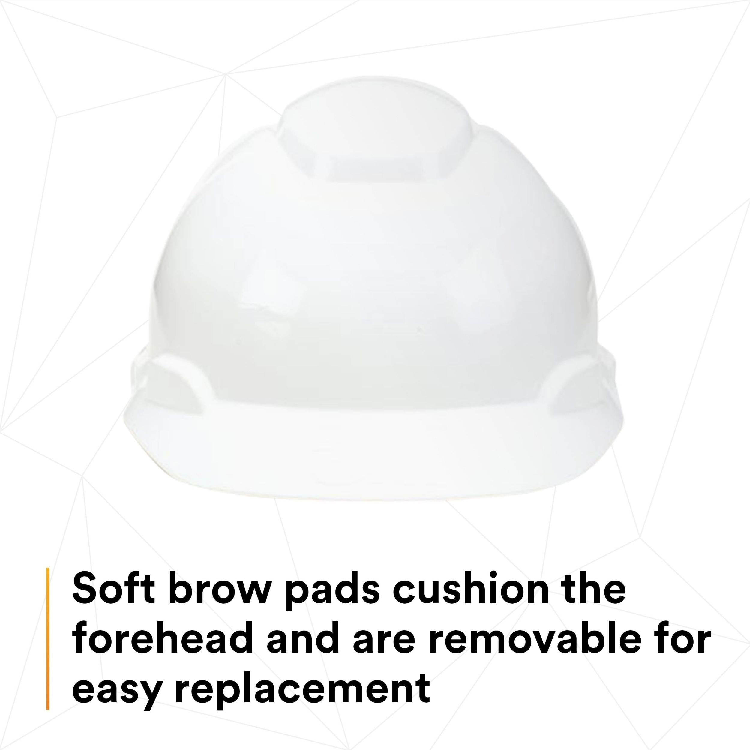 3M™ Hard Hat, White 4-Point Ratchet Suspension H-701R