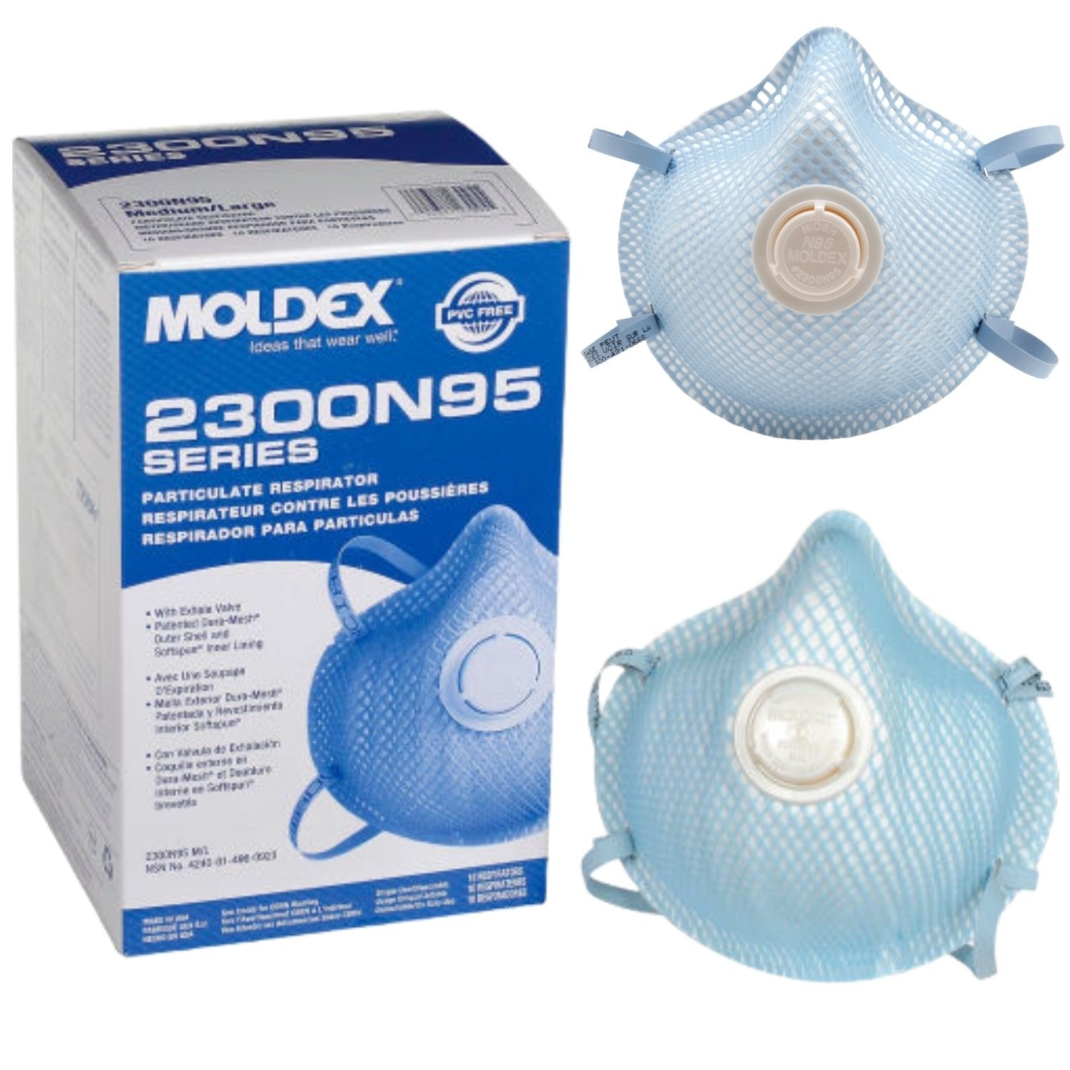 MOLDEX 2300N95 Series - Particulate Respirators With Exhale Valve - 10/BOX