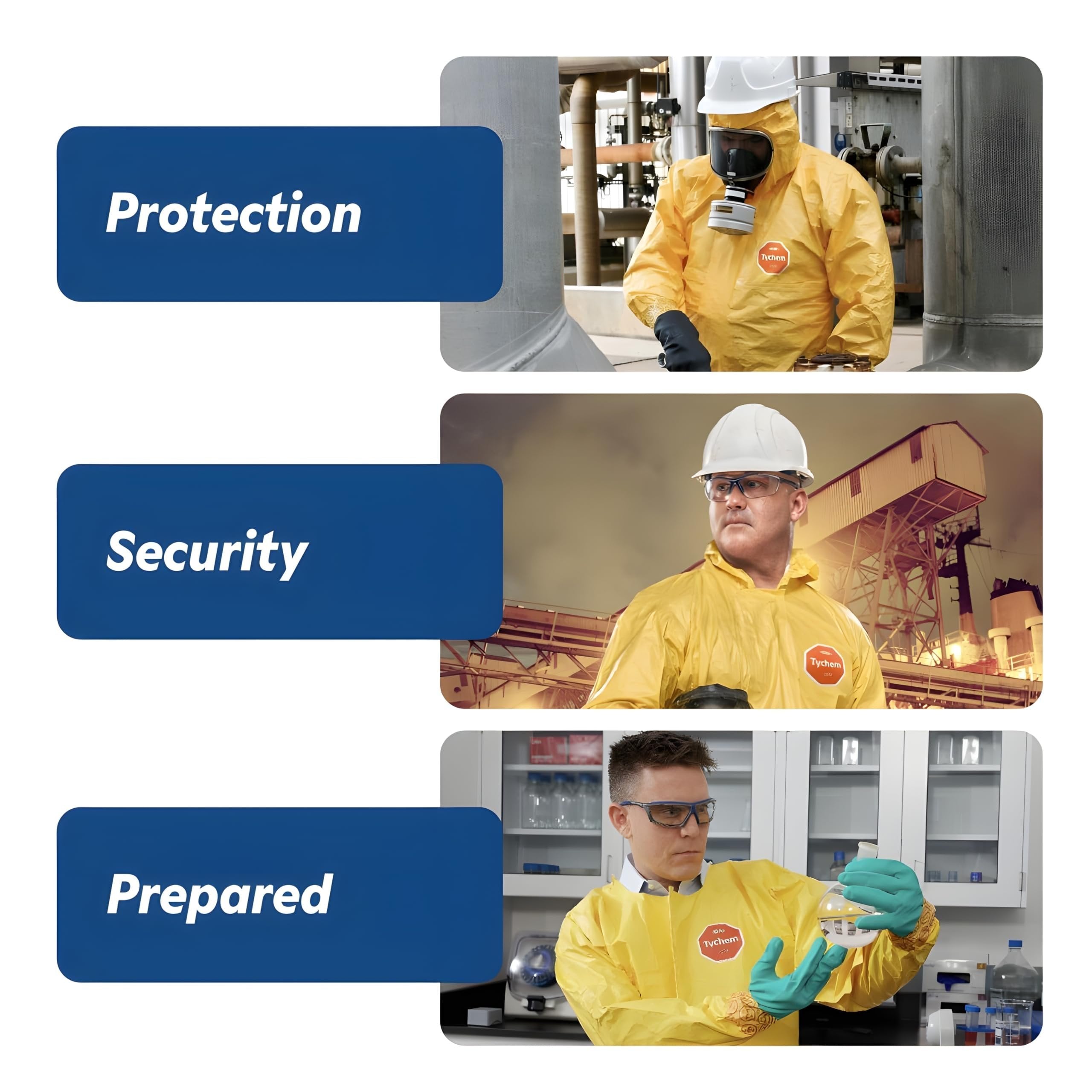 DuPont Tychem 2000 QC127S Disposable Chemical Resistant Coverall with Hood, Elastic Cuff and Serged Seams, Yellow, 4X-Large (Pack of 12)