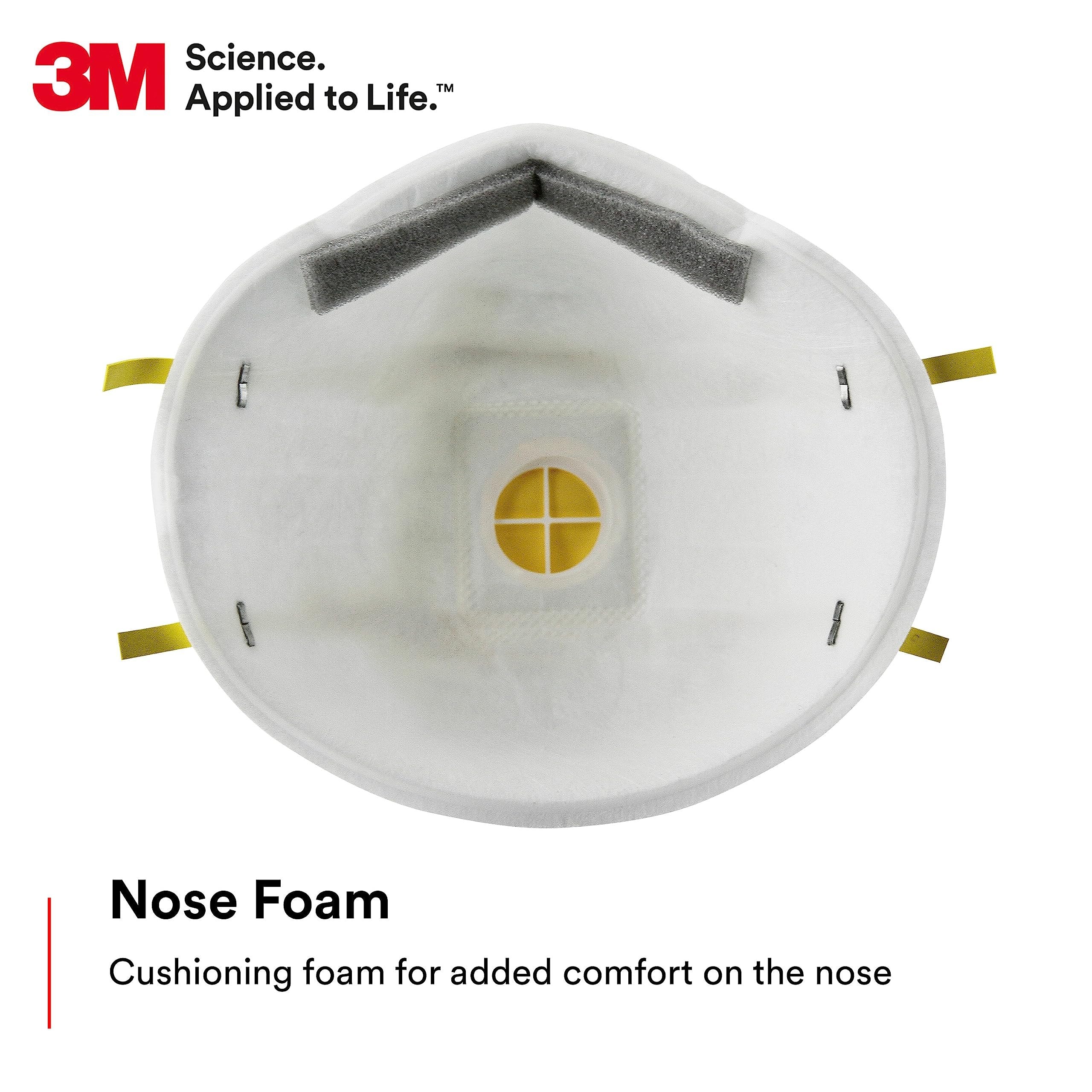 3M™ 8210V, WITH COOL FLOW VALVE, N95 - Half Facepiece, Non-Oil Filter, One CASE (80PK)