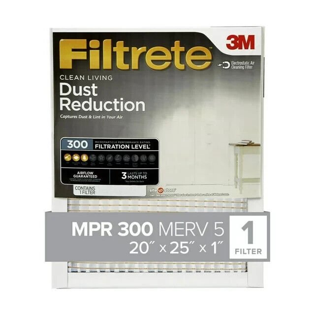 Filtrete™ Basic Dust & Lint Air Filter, 300 MPR, 303-4, 20 in x 25 in x 1 in