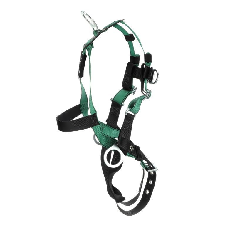 MSA V-Form Harness - Durable, Green, Full Body Harness with Aluminum D-Ring Configuration