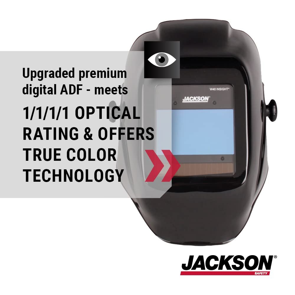 Jackson Safety HLX 100 Welding Hood - Ultra Lightweight Auto Darkening Welding Helmet with Insight Digital Variable ADF - ANSI Z87.1