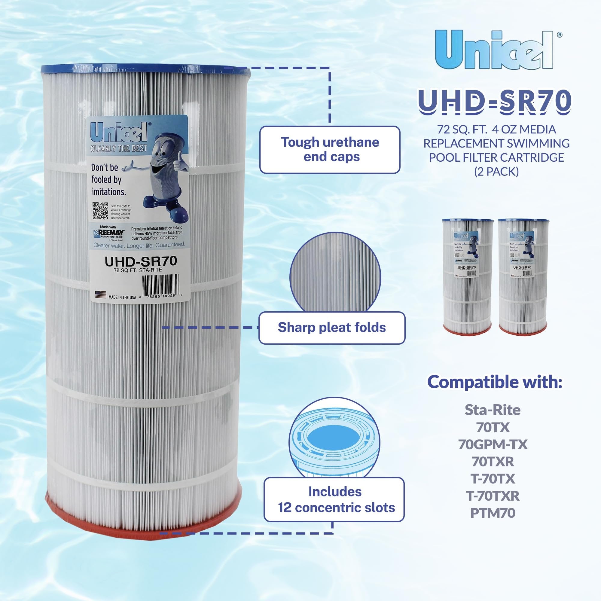 Unicel UHD-SR70-4 Replacement Filter Cartridge (4 Pack)