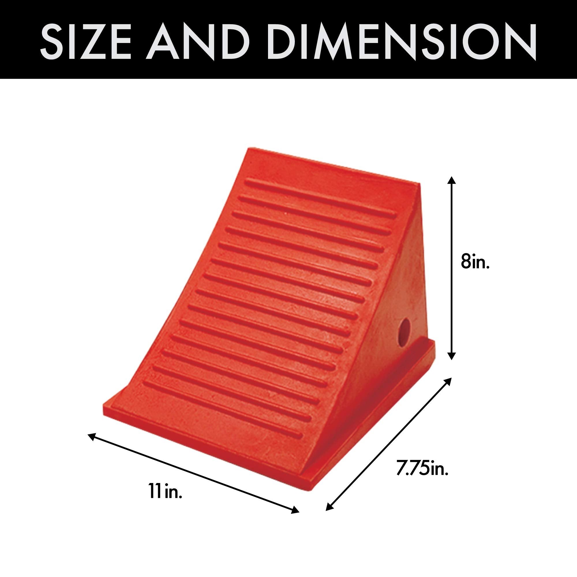 Checkers Industrial Safety Products Roadblock UC1500-6 Impact-Absorbing Urethane Industrial Wheel Chock, Orange, 6 lbs, 11" Length, 7.75" Width, 8" Height